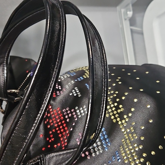 Coach Limited Edition Holiday Black Sateen Rhinestone Tote - Picture 8 of 9